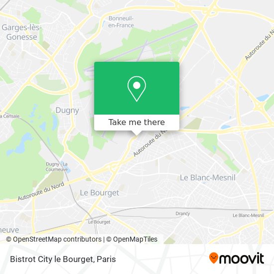 Bistrot City le Bourget map