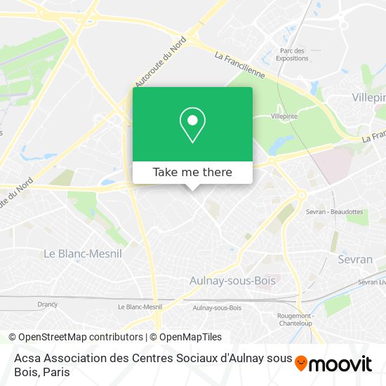 Acsa Association des Centres Sociaux d'Aulnay sous Bois map