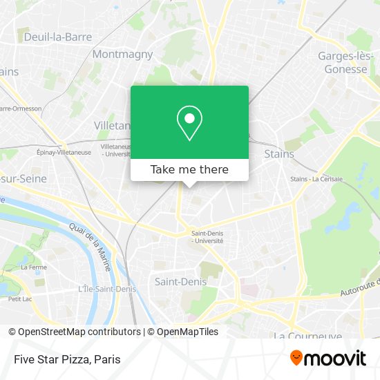 Five Star Pizza map