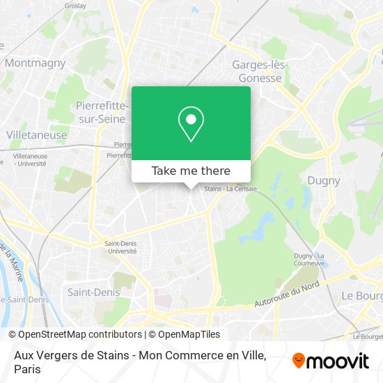 Mapa Aux Vergers de Stains - Mon Commerce en Ville