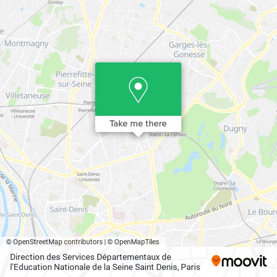 Mapa Direction des Services Départementaux de l'Education Nationale de la Seine Saint Denis