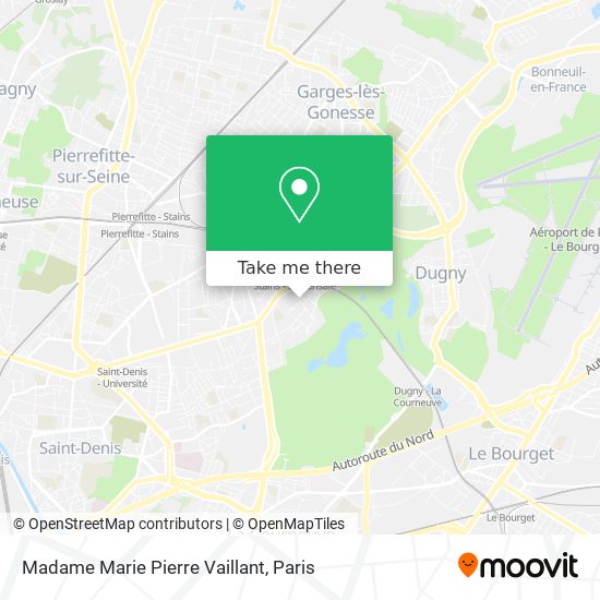 Mapa Madame Marie Pierre Vaillant