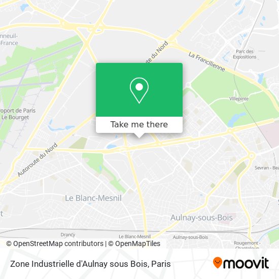 Mapa Zone Industrielle d'Aulnay sous Bois