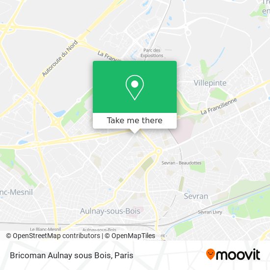 Bricoman Aulnay sous Bois map