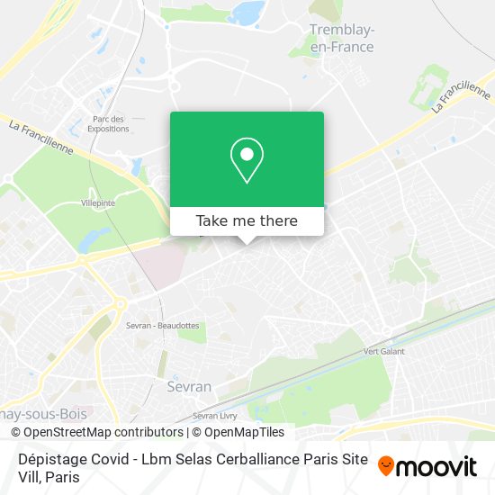 Dépistage Covid - Lbm Selas Cerballiance Paris Site Vill map