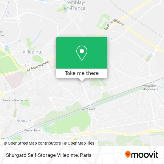 Mapa Shurgard Self-Storage Villepinte