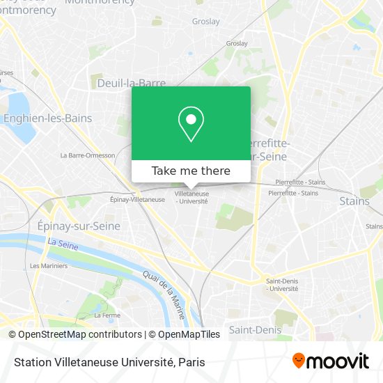 Station Villetaneuse Université map
