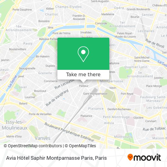 Avia Hôtel Saphir Montparnasse Paris map