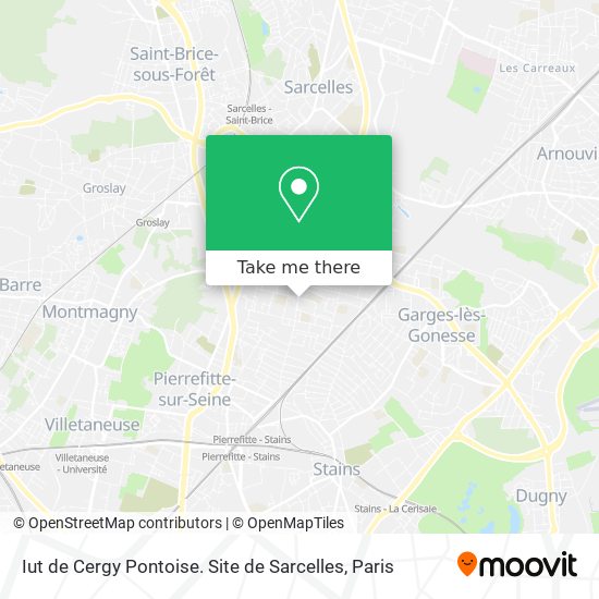 Iut de Cergy Pontoise. Site de Sarcelles map