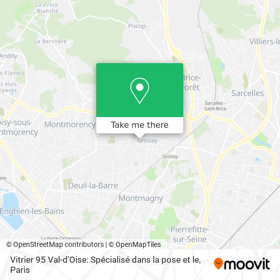 Mapa Vitrier 95 Val-d'Oise: Spécialisé dans la pose et le
