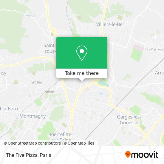 The Five Pizza map