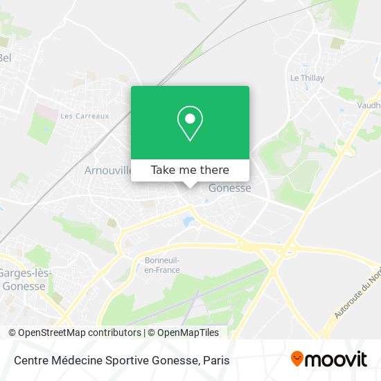 Mapa Centre Médecine Sportive Gonesse