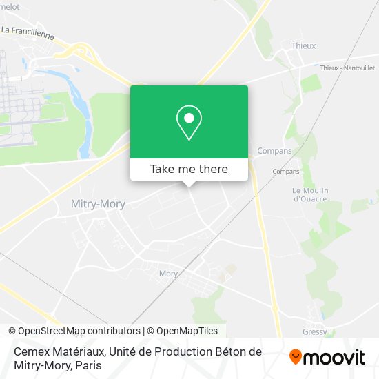 Mapa Cemex Matériaux, Unité de Production Béton de Mitry-Mory