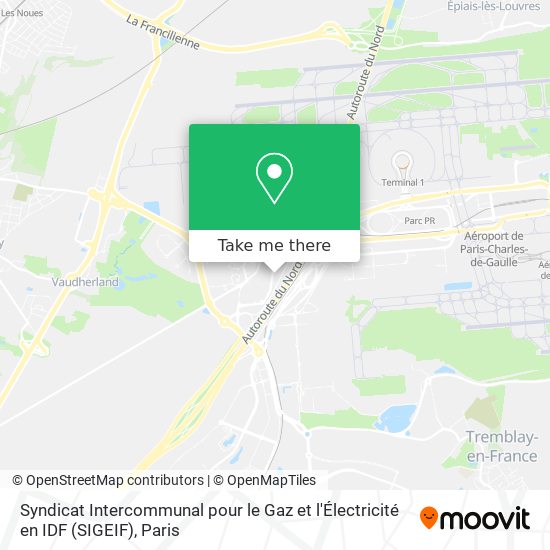 Syndicat Intercommunal pour le Gaz et l'Électricité en IDF (SIGEIF) map