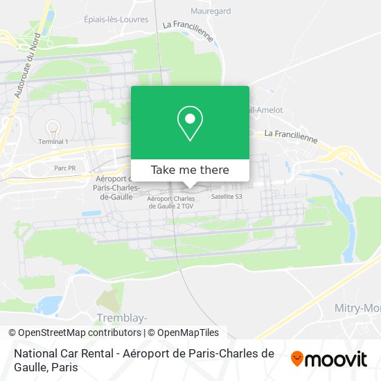 National Car Rental - Aéroport de Paris-Charles de Gaulle map