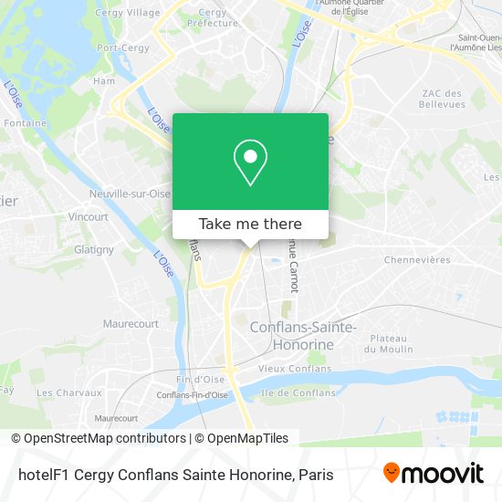 Mapa hotelF1 Cergy Conflans Sainte Honorine