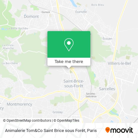 Mapa Animalerie Tom&Co Saint Brice sous Forêt