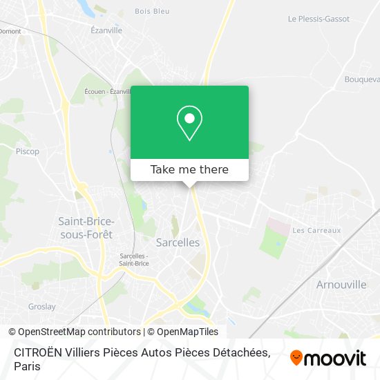 Mapa CITROËN Villiers Pièces Autos Pièces Détachées