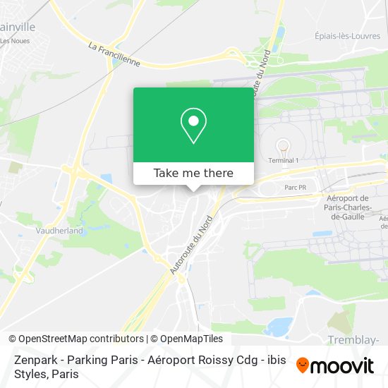 Mapa Zenpark - Parking Paris - Aéroport Roissy Cdg - ibis Styles