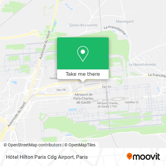 Mapa Hôtel Hilton Paris Cdg Airport