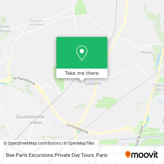 Mapa Bee Paris Excursions Private Day Tours