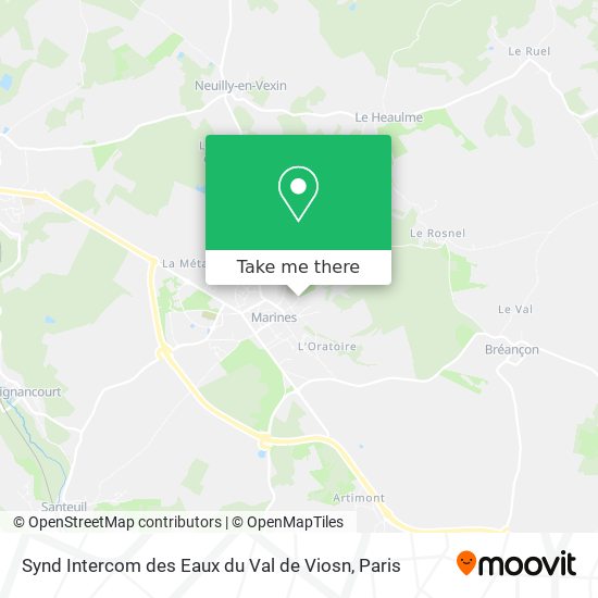 Mapa Synd Intercom des Eaux du Val de Viosn