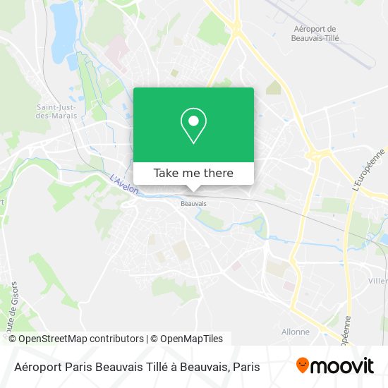 Aéroport Paris Beauvais Tillé à Beauvais map