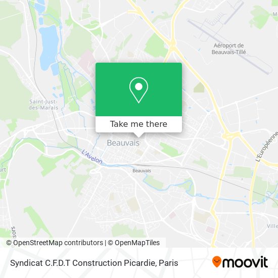 Syndicat C.F.D.T Construction Picardie map