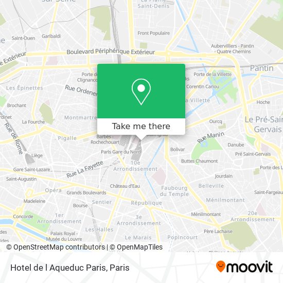 Mapa Hotel de l Aqueduc Paris