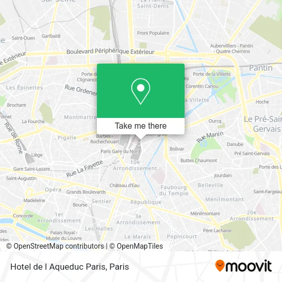 Hotel de l Aqueduc Paris map