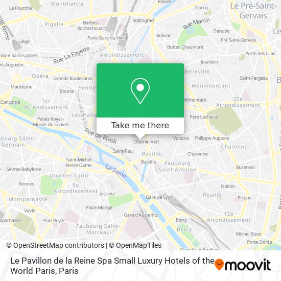 Le Pavillon de la Reine Spa Small Luxury Hotels of the World Paris map