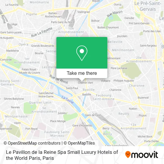 Le Pavillon de la Reine Spa Small Luxury Hotels of the World Paris map