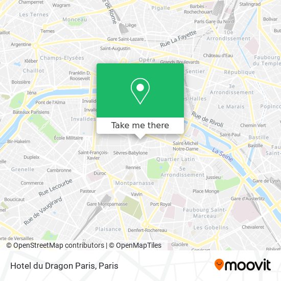 Hotel du Dragon Paris map