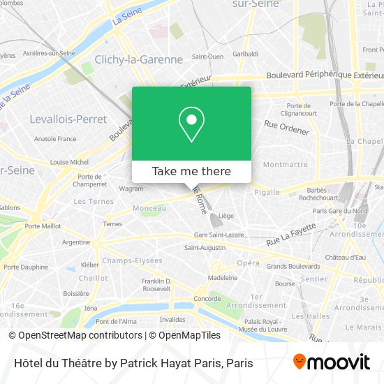 Mapa Hôtel du Théâtre by Patrick Hayat Paris