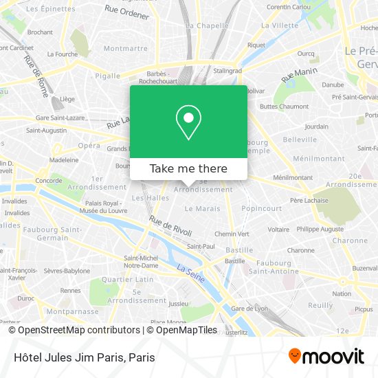 Hôtel Jules Jim Paris map