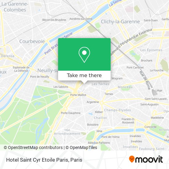 Hotel Saint Cyr Etoile Paris map