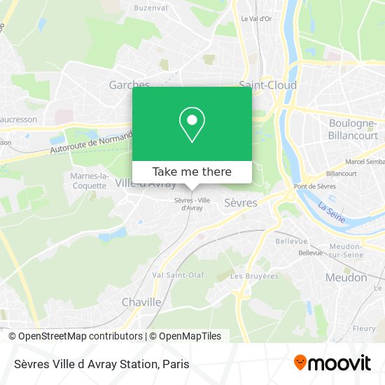 Sèvres Ville d Avray Station map