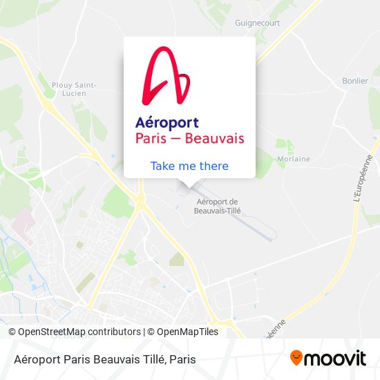 Mapa Aéroport Paris Beauvais Tillé