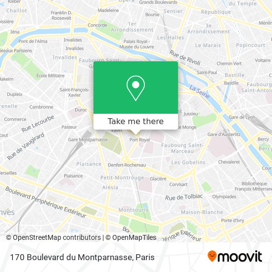 Mapa 170 Boulevard du Montparnasse