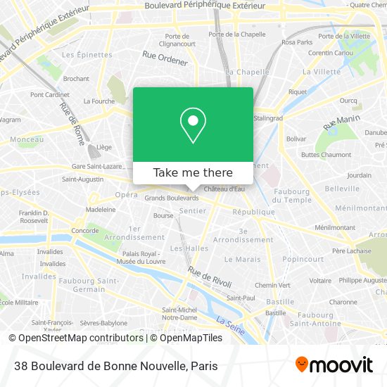 Mapa 38 Boulevard de Bonne Nouvelle