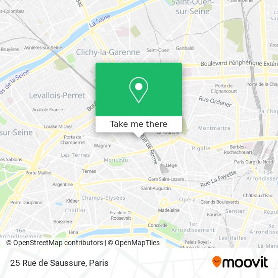 Mapa 25 Rue de Saussure