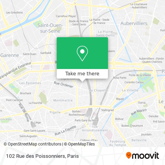 102 Rue des Poissonniers map