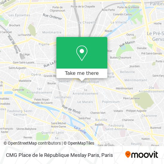 Mapa CMG Place de le République Meslay Paris