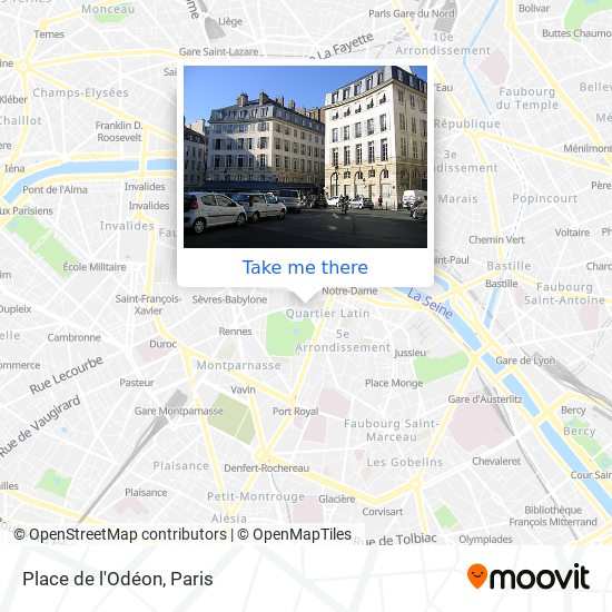 Mapa Place de l'Odéon