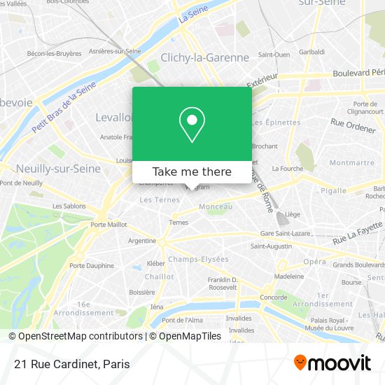 Mapa 21 Rue Cardinet