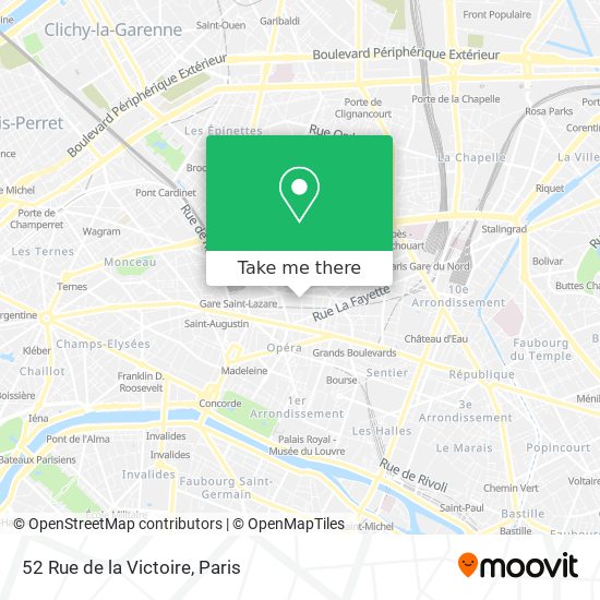 Mapa 52 Rue de la Victoire