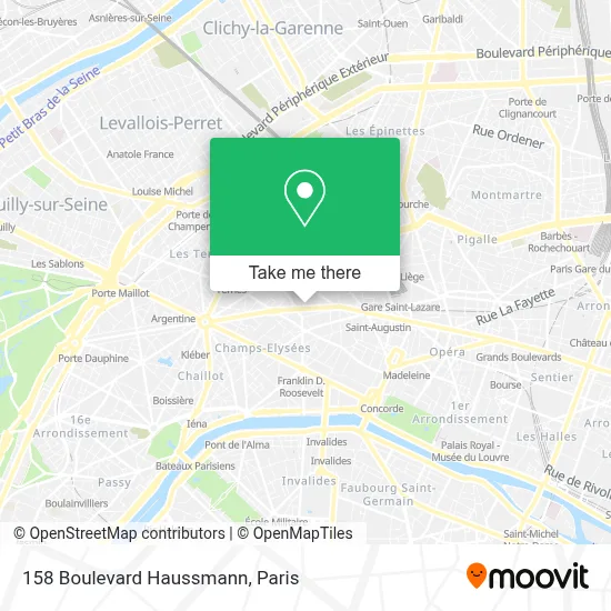 158 Boulevard Haussmann map