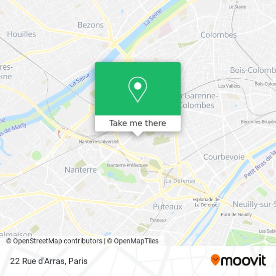 Mapa 22 Rue d'Arras
