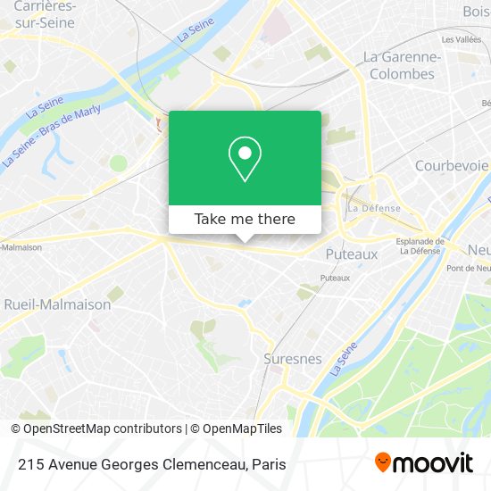 Mapa 215 Avenue Georges Clemenceau
