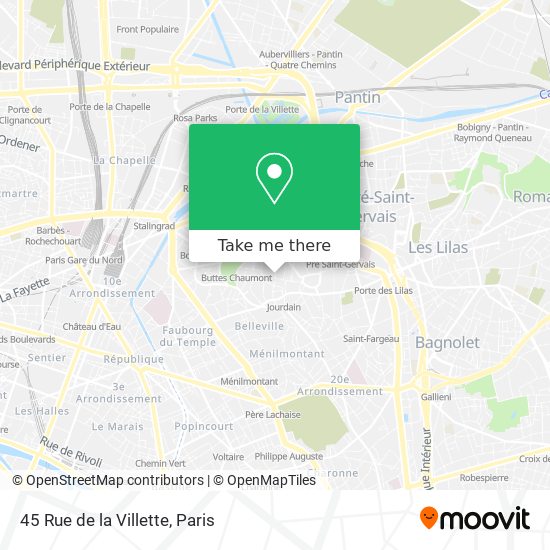 Mapa 45 Rue de la Villette